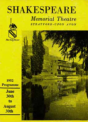 Shakespeare Memorial Theatre, Stratford-upon avon, 1952 Programme - Private Collection