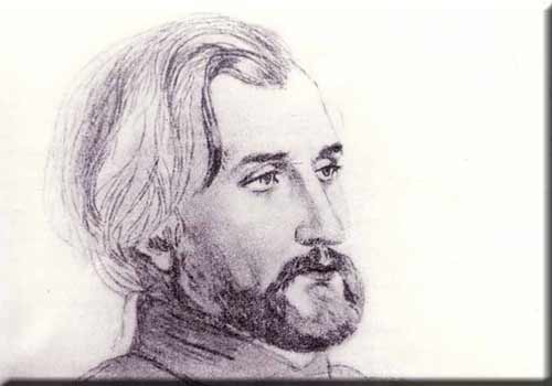 Charcoal sketch of Turgenev by Pauline Viardot with kind permission by Mme Nina Maximovna Kirillovskia. Director of the Turgenev-Museum in Orel (Russia)