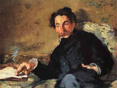 STEPHANE MALLARMÉ Stephane (1842-1898) : N'est-il que fêtes publiques : j'en sais de retirées aussi. (Mallarmé) Portrait de Manet