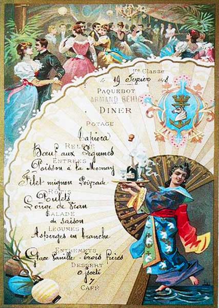 Menu éventail Escoffier