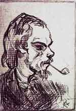 Dessin de Paul Verlaine par Regamey